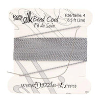 Grey Silk Thread with 0.60mm Needle | Fashion Jewellery Outlet | Fashion Jewellery Outlet