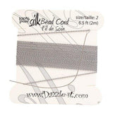 Grey Silk Thread with 0.45mm Needle | Fashion Jewellery Outlet | Fashion Jewellery Outlet