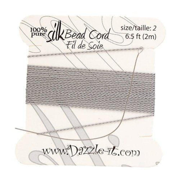 Grey Silk Thread with 0.45mm Needle | Fashion Jewellery Outlet | Fashion Jewellery Outlet