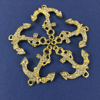 Alloy Connector, Gold Anchor | Fashion Jewellery Outlet | Fashion Jewellery Outlet
