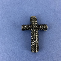 Alloy Connector, Black Cross Round Bead | Fashion Jewellery Outlet | Fashion Jewellery Outlet