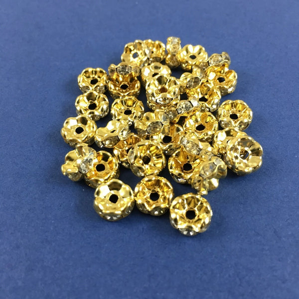 10mm CZ Roundels Gold Plated | Fashion Jewellery Outlet | Fashion Jewellery Outlet