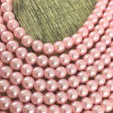 8mm Glass Pearl Bead, Light Pink | Fashion Jewellery Outlet | Fashion Jewellery Outlet
