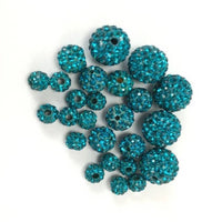 6mm Teal Blue Shamballa Bead | Fashion Jewellery Outlet | Fashion Jewellery Outlet