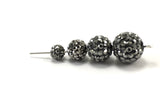8mm Dark Grey Shamballa Bead | Fashion Jewellery Outlet | Fashion Jewellery Outlet