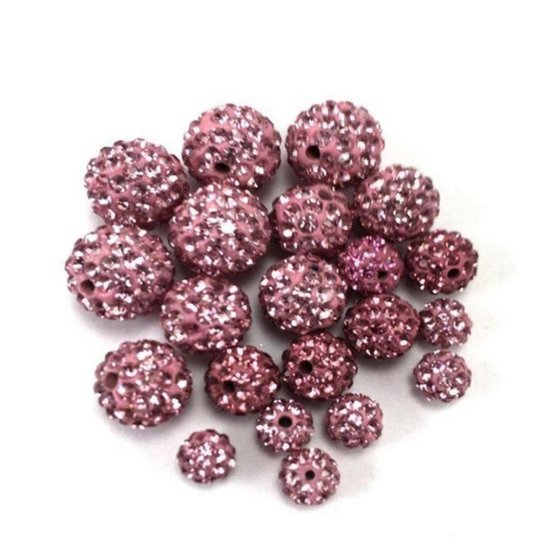 6mm Light Pink Shamballa Bead | Fashion Jewellery Outlet | Fashion Jewellery Outlet