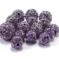 12mm Light Purple Shamballa Bead | Fashion Jewellery Outlet | Fashion Jewellery Outlet