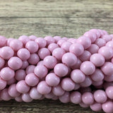 10mm Faux Glass Pearls, Solid Milky Pink | Fashion Jewellery Outlet | Fashion Jewellery Outlet