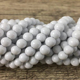 6mm Faux Glass Pearl Bead Solid Chalk White | Fashion Jewellery Outlet | Fashion Jewellery Outlet