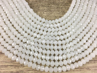6mm Snow Ball White Faceted Glass Bead | Fashion Jewellery Outlet | Fashion Jewellery Outlet