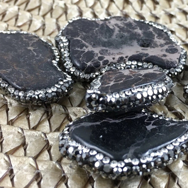 Black Agate Druzzy Bead, Pave Agate Bead | Fashion Jewellery Outlet | Fashion Jewellery Outlet
