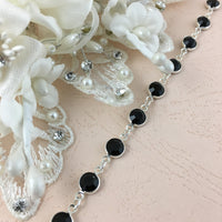 Swarovski Chain Silver Jet Black Stone SS29 | Fashion Jewellery Outlet | Fashion Jewellery Outlet