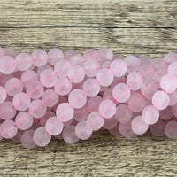 8mm Frosted Rose Quartz Bead | Fashion Jewellery Outlet | Fashion Jewellery Outlet