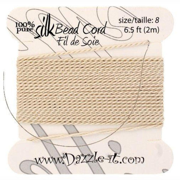 Beige Silk Thread with 0.80mm Needle | Fashion Jewellery Outlet | Fashion Jewellery Outlet