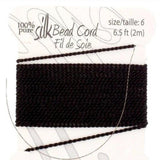 Black Silk Thread with 0.70mm Needle | Fashion Jewellery Outlet | Fashion Jewellery Outlet
