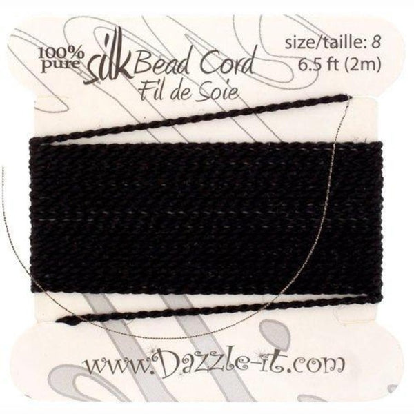 Black Silk Thread with 0.80mm Needle | Fashion Jewellery Outlet | Fashion Jewellery Outlet