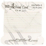 White Silk Thread with 0.70mm Needle | Fashion Jewellery Outlet | Fashion Jewellery Outlet