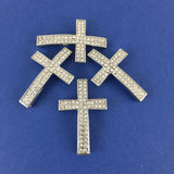 Alloy Connector, Rhodium Cross Bead | Fashion Jewellery Outlet | Fashion Jewellery Outlet