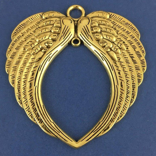 Alloy Big Wing Antique Gold Ornament Charm | Fashion Jewellery Outlet | Fashion Jewellery Outlet