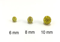 6mm Yellow Shamballa Bead | Fashion Jewellery Outlet | Fashion Jewellery Outlet