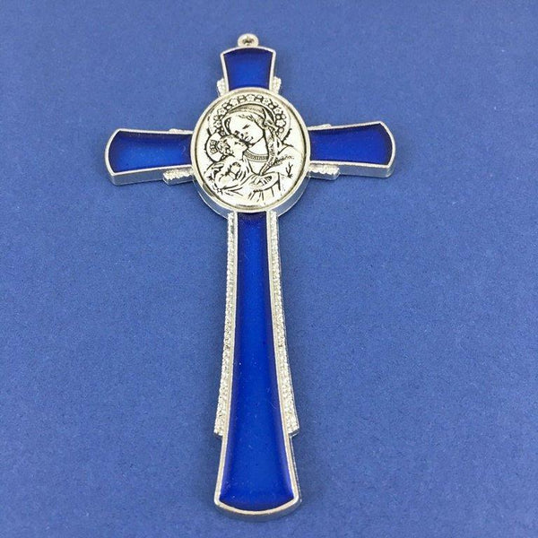 Alloy Mother Mary and Jesus Cross Charm | Fashion Jewellery Outlet | Fashion Jewellery Outlet