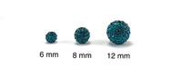 8mm Teal Blue Shamballa Bead | Fashion Jewellery Outlet | Fashion Jewellery Outlet