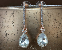 Crystal Straight Line Teardrop Earrings | Fashion Jewellery Outlet | Fashion Jewellery Outlet