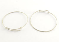 Adjustable Iron Bangle Platinum Color | Fashion Jewellery Outlet | Fashion Jewellery Outlet