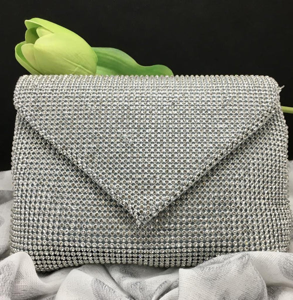Silver Mesh Clutch | Fashion Jewellery Outlet | Fashion Jewellery Outlet