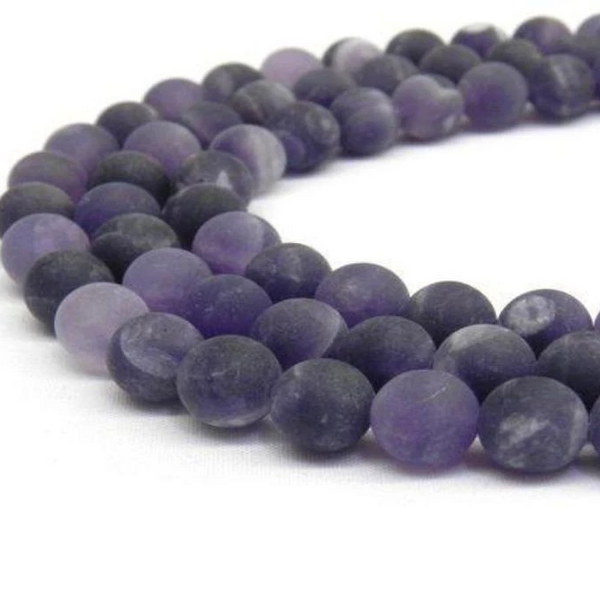 10mm Frosted Amethyst Bead Fashion Jewellery Outlet