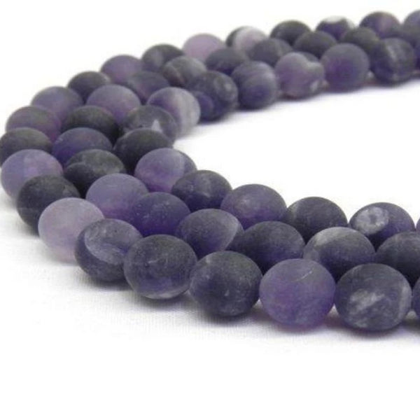 10mm Frosted Amethyst Bead | Fashion Jewellery Outlet | Fashion Jewellery Outlet