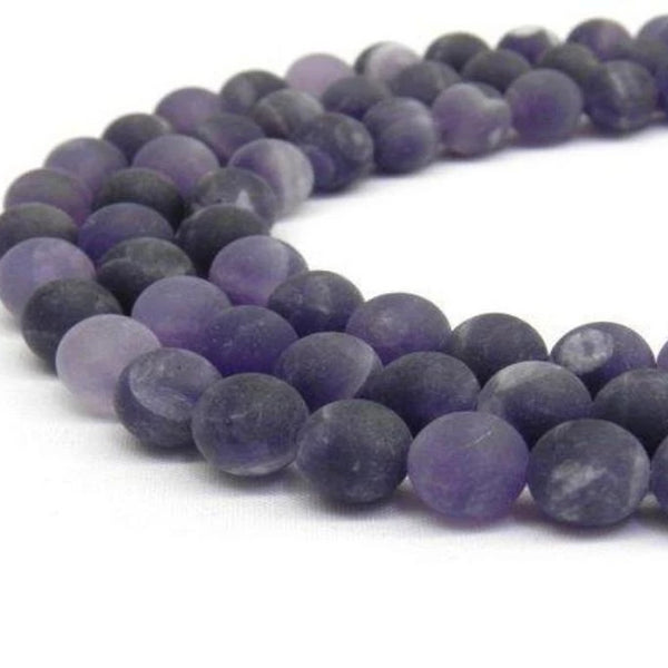 6mm Frosted Amethyst Bead | Fashion Jewellery Outlet | Fashion Jewellery Outlet
