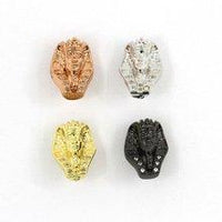 Cz Micro Pave Gunmetal Egyptian Pharaoh Bead | Fashion Jewellery Outlet | Fashion Jewellery Outlet