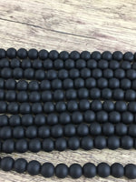 8mm Frosted  Black Onyx Bead | Fashion Jewellery Outlet | Fashion Jewellery Outlet