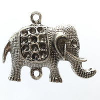 4pc Antique Elephant Alloy Connector Charm | Fashion Jewellery Outlet | Fashion Jewellery Outlet