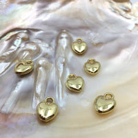 Alloy Heart Cham, Light Gold Heart Charm | Fashion Jewellery Outlet | Fashion Jewellery Outlet