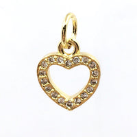 18K Gold Plated Carved Heart Charm | Fashion Jewellery Outlet | Fashion Jewellery Outlet