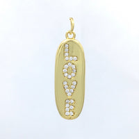 Love Gold Oval Pendant | Fashion Jewellery Outlet | Fashion Jewellery Outlet