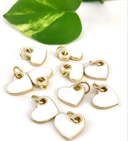 18K Gold Plated Enamel Heart Brass Charm | Fashion Jewellery Outlet | Fashion Jewellery Outlet