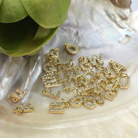 Letters Brass Charm, 18K Gold Plated | Fashion Jewellery Outlet | Fashion Jewellery Outlet