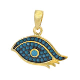 Sterling silver gold & Turquoise Eye Charm | Fashion Jewellery Outlet | Fashion Jewellery Outlet