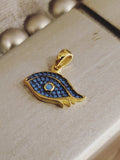 Sterling silver gold & Turquoise Eye Charm | Fashion Jewellery Outlet | Fashion Jewellery Outlet