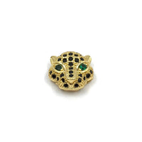 Brass Gold Green Eyed Cheetah Bead | Fashion Jewellery Outlet | Fashion Jewellery Outlet