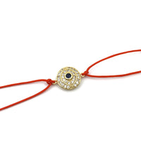 Rhodium, Gold CZ Pave Evil Eye Connectors | Fashion Jewellery Outlet | Fashion Jewellery Outlet