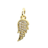 Angel Wings CZ Pave Flat Charm | Fashion Jewellery Outlet | Fashion Jewellery Outlet