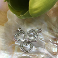 Sterling Silver Stardust Heart Charm | Fashion Jewellery Outlet | Fashion Jewellery Outlet