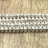 6mm Donut Silver Faceted Hematite Bead | Fashion Jewellery Outlet | Fashion Jewellery Outlet