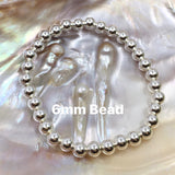 5, 6, 8mm Sterling Silver Bead Bracelet | Fashion Jewellery Outlet | Fashion Jewellery Outlet
