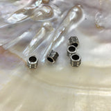 4Pcs Alloy Silver Rondelle Round Spacer Beads | Fashion Jewellery Outlet | Fashion Jewellery Outlet