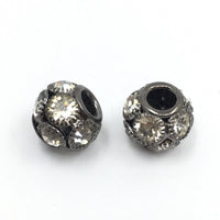 Alloy Gunmetal AB Stones Rondelle Beads | Fashion Jewellery Outlet | Fashion Jewellery Outlet